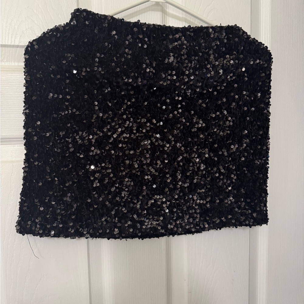 Girls Black Sequin Skirt